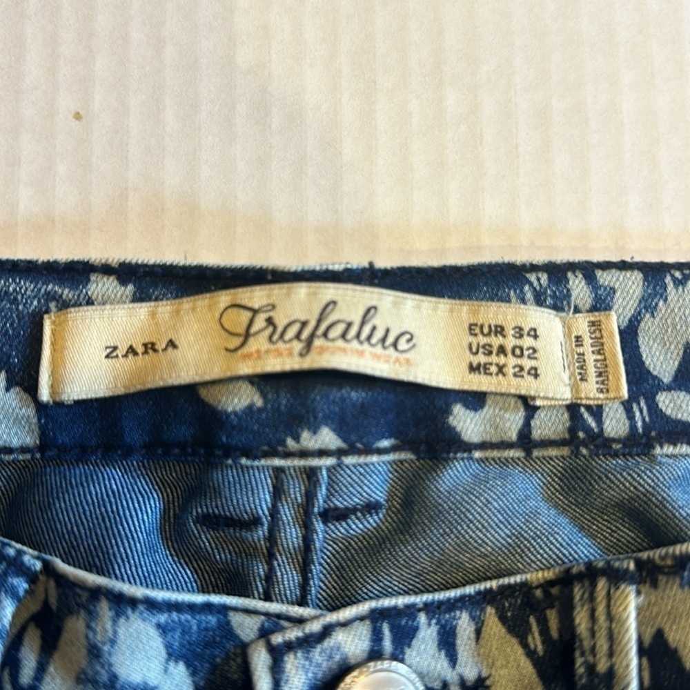 Zara Trafaluc jegging stretchy lightweight denim pants with animal print design - Picture 5 of 9
